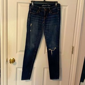 American Eagle distressed skinny jeans. Size 0. Regular length.